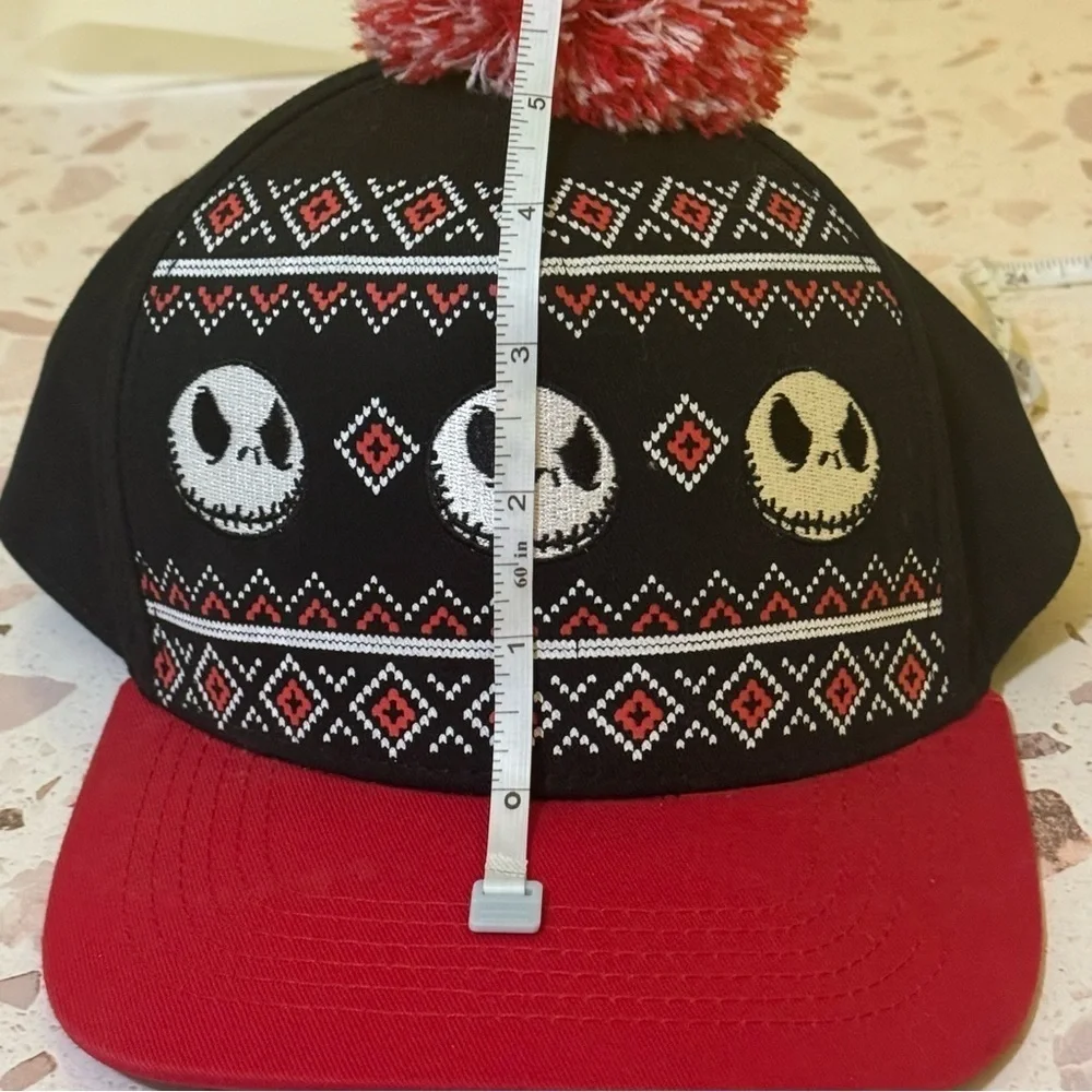 Disney Nightmare Before Christmas‎ Jack Skeleton Print Snapback Cap with Pom Pom